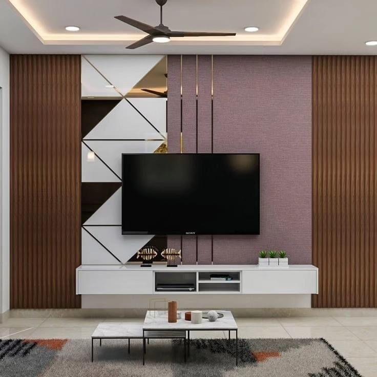 Modern TV Unit Design by Interior Design Services Hyderabad for Small Balcony Makeovers