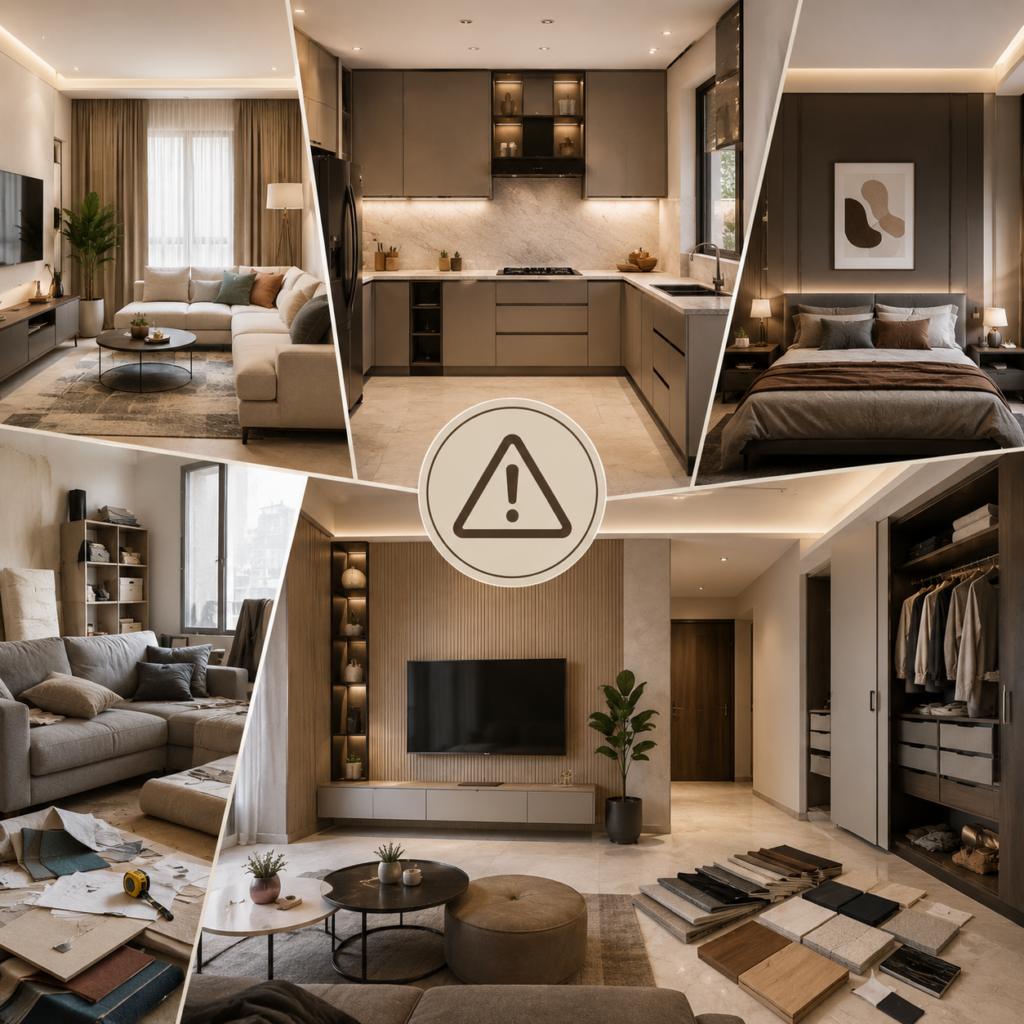 Interior Design Hyderabad – modern home interior with stylish living room, bedroom, smart space planning, elegant furniture, and functional interior design solutions by GK Home Interiors.
